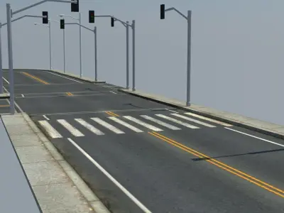 Road Pack Low-poly 3D model