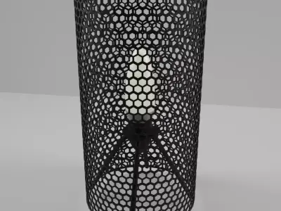 Black Bedside Lamp 3D model