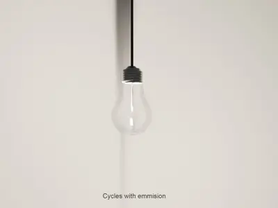 Realistic Bulb light hanging from ceiling Free low-poly 3D model