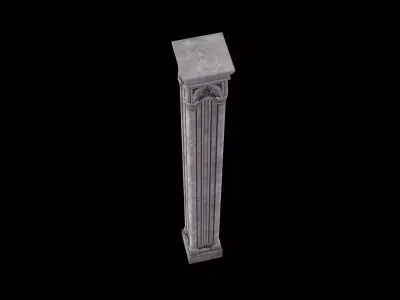 Gothic Stone Column Fantasy Cathedral Architecture Low-poly 3D model