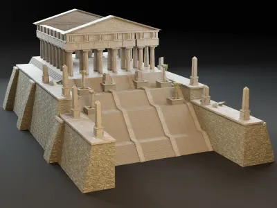 Ancient Ruins - Modular Structures Low-poly 3D model