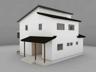 House model for background 25 Low-poly 3D model