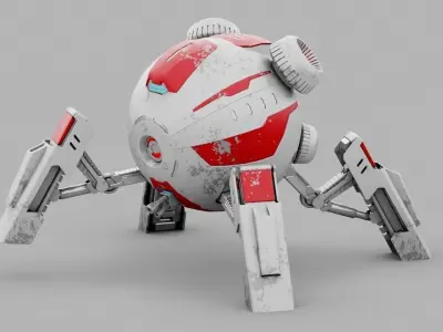 combat robot  rigged character 3D model purchase
