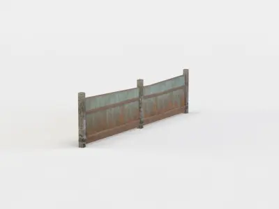 Fence segment Low-poly 3D model