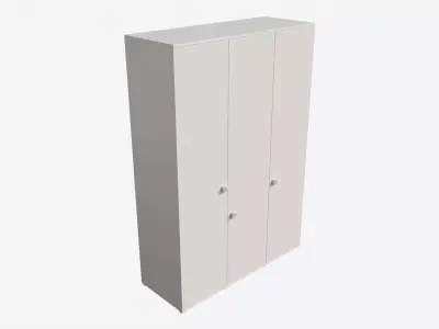 Cilek Montes White 3-door Wardrobe 3D model