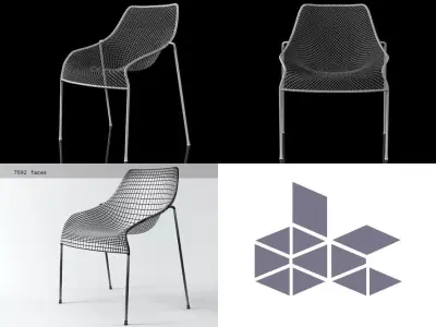 Heaven Stacking Chair 485 3D model