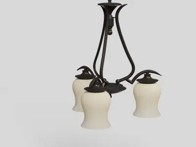 Light Bronze Chandelier 3D model