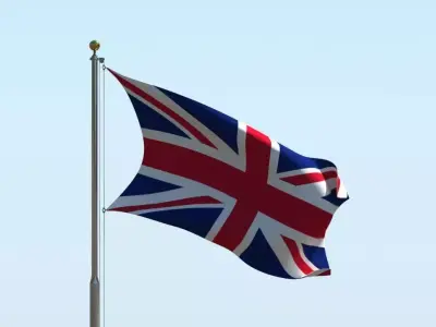 Animated UK Flag  3D model