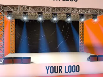 Fast Render Outdoor Concert Stage Low-poly 3D model