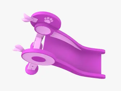 Kid Park Slide Park Equipment Interior Pink 3D model
