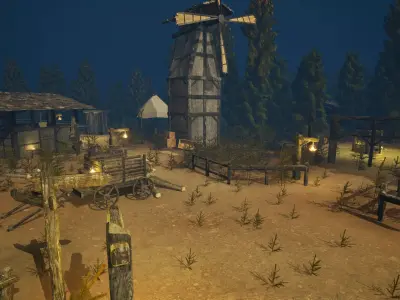 Medieval Village Houses Pack GameReady UE5 Low-poly 3D model