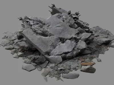 Ruin Debris Rubble 04 Low-poly 3D model