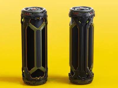 SciFi Barrels set 3D model buy