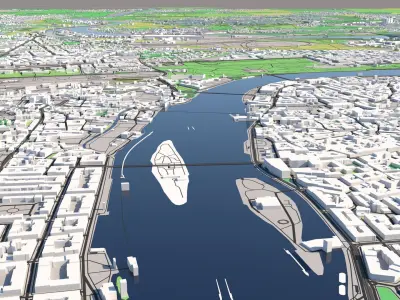 Prague Czechia 30x30km 3D City Map 3D model