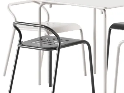 Easy Table by Connubia and Noss Outdoor Chair by Varaschin 3D model