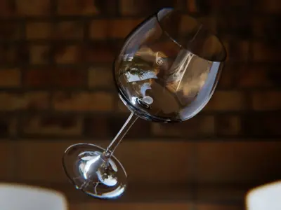 Photorealistic Wine Glass - High Quality Low Poly 3D Model Low-poly 3D model