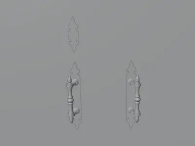 Door Handle Brass MODEL 3D model