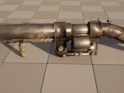 Handmade Shotgun Low-poly 3D model purchase