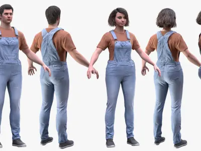  Man and Woman in Overall Outfit 6 