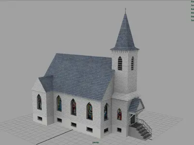 AMERICAN CHURCH Low-poly 3D model