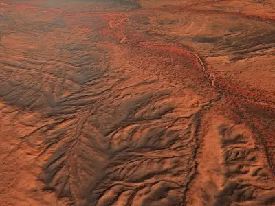 Mars Surface Mountain Terrain Landscape Desert PBR 11 Low-poly 3D model