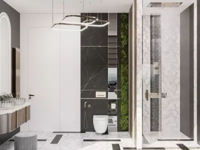 Bathroom design Low-poly 3D model