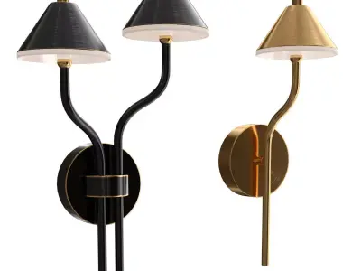 GENRE two sconces in gold 3D model