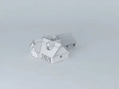 Small Brick and Stone House Free 3D model