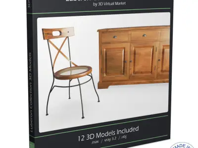 French Luberon Wooden Collection 3D model