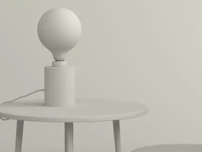 Table Lamp and Two Side Tables 3D model