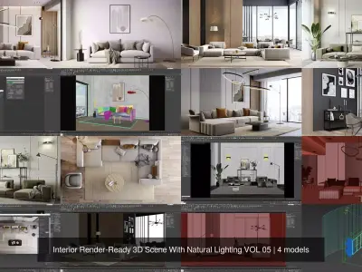 Interior Render-Ready 3D Scene With Natural Lighting VOL 05 3D Model Pack