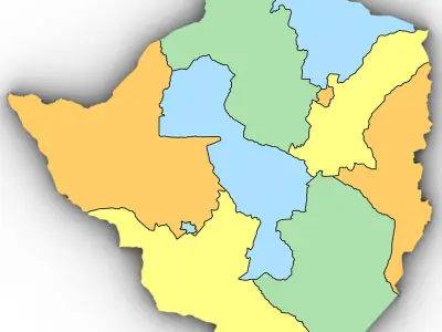 Political Map of Zimbabwe 3D model