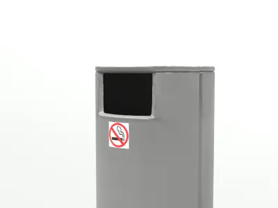 Metal Street Trash Bin 4K PBR Game Ready UV Unwrapped vol 07 Low-poly 3D model
