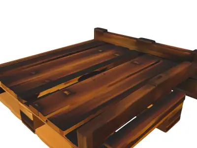 Rustic Wooden Pallet Tray Low-poly 3D model