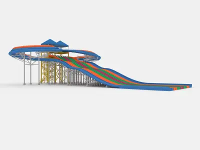 Collection Waterpark Slide 5 3D Model Pack