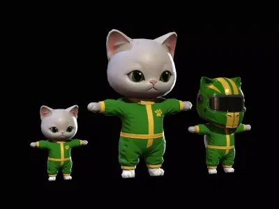 Cats2Pack2 Low-poly 3D model