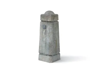 Photoscanned Concrete Bollard Low-poly 3D model