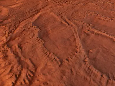 Mars Desert Terrain Landscape Mars Planet Dunes Low-poly 3D model