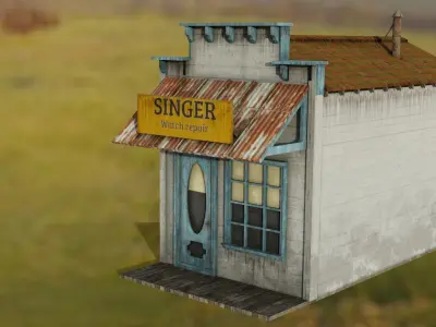 Vintage Industrial House 1 Low-poly 3D model