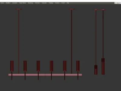  Papillon 1-Tier Lamp Low-poly 3D model