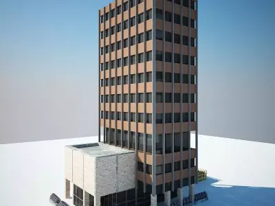 low poly building office - office 3D model