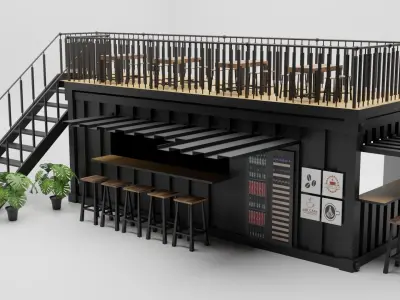 COUNTANER TYPE CAFE DESIGN 3D model