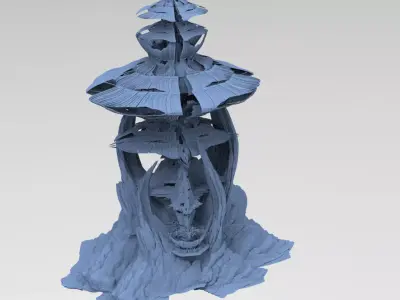 Dark Shroom mountain rocks 3D model