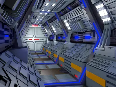 Sci Fi Corridor Station 3D model