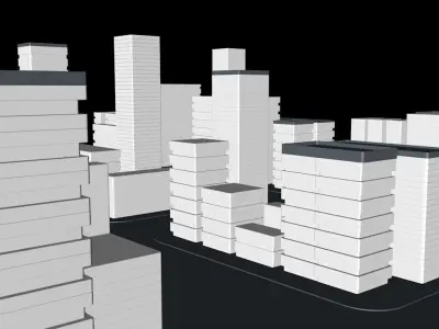 Unique buildings pack futuristic city 3D model