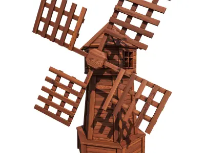Garden decorative wooden mill 3D model