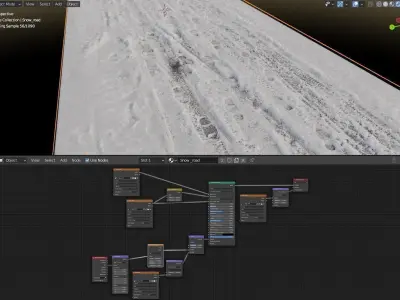 Ultra realistic Snow road 3D model