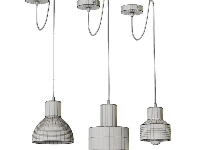 Maytoni Broni hanging lamp set 3D model