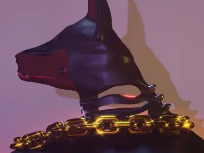 Doberman Pinscher sculture 3D print model