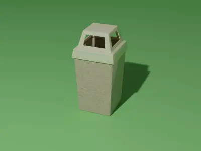 Trash bin Low-poly 3D model shop